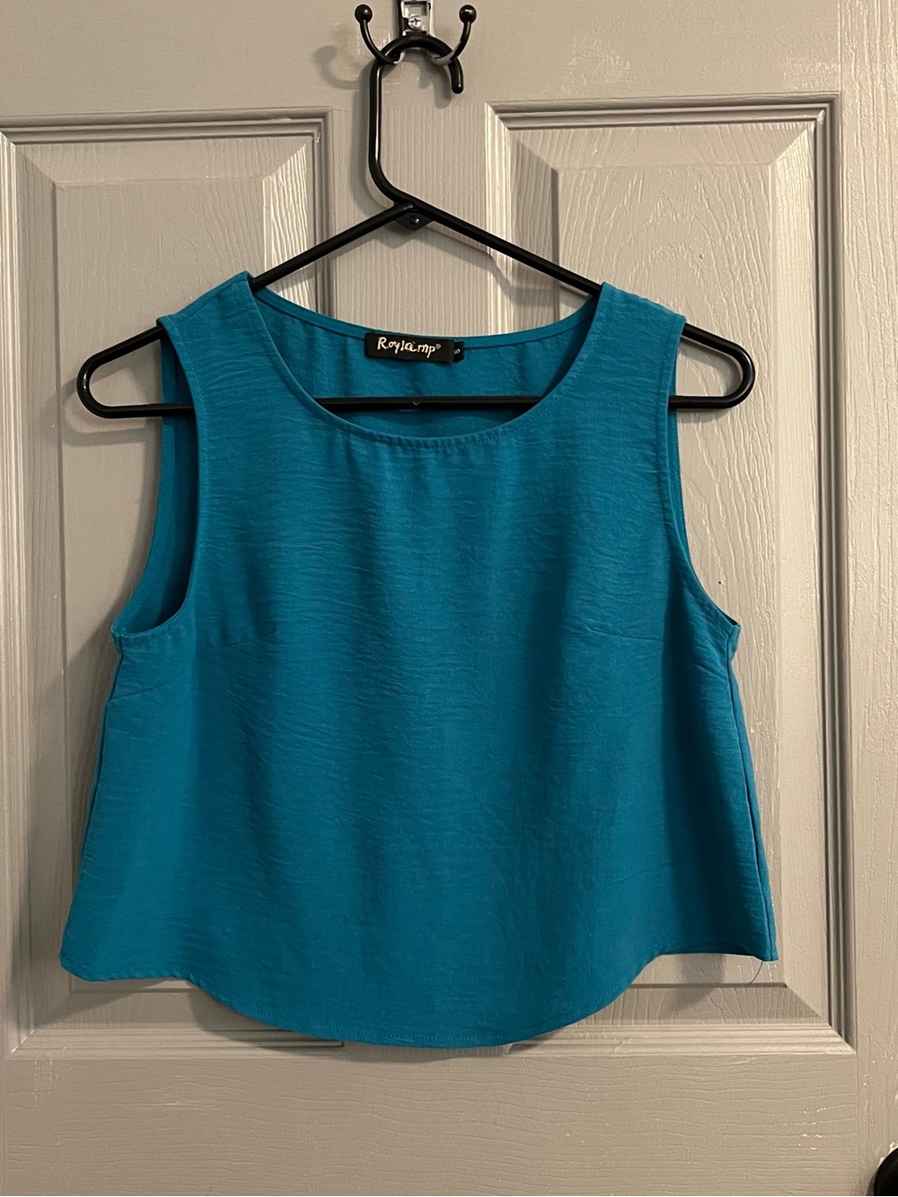 Teal Sleeveless Cropped Tank Trendy Elevated Basic Flowy Southwest Chic